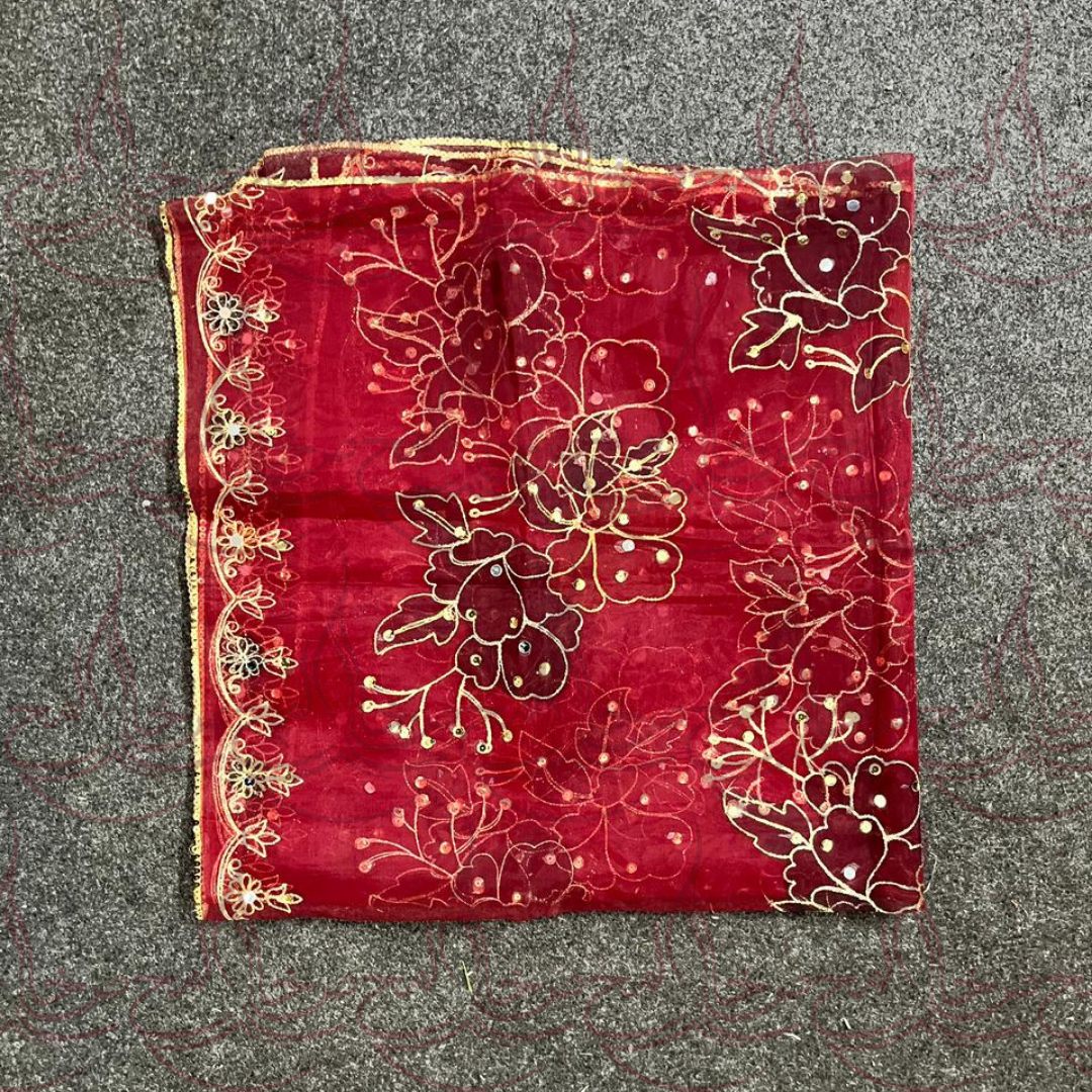 Hand Painted Mehroon Duppatta